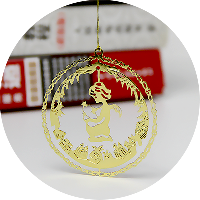 Round Angel Design Hanging Custom Metal Christmas Ornaments Wholesale-GreatNameplates