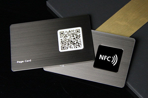 Customizable Rose Gold Brushed NFC Metal Card Printable QR Code