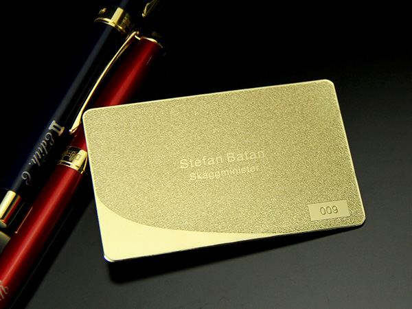 Customized Frosted Gold Luxury Metal Business Cards - GreatNameplates