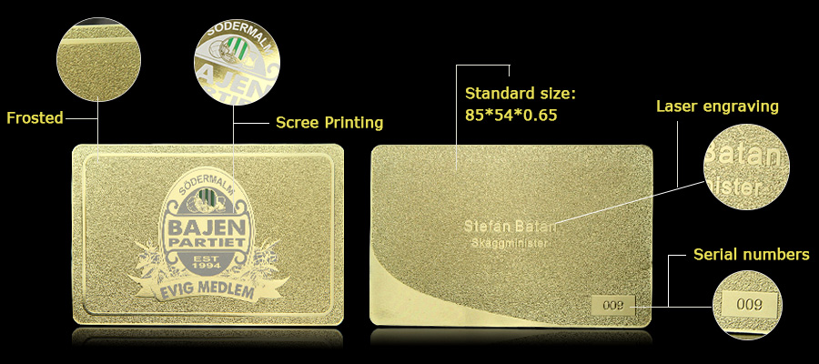 Customized Frosted Gold Luxury Metal Business Cards-Greatnameplates.com